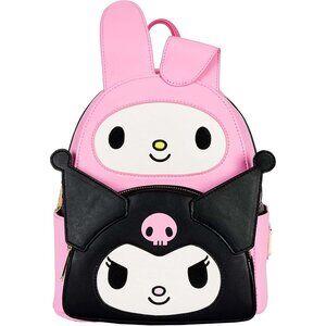 Sanrio Hello Kitty My Melody Kuromi Double Pocket Shoulder Bag for Women